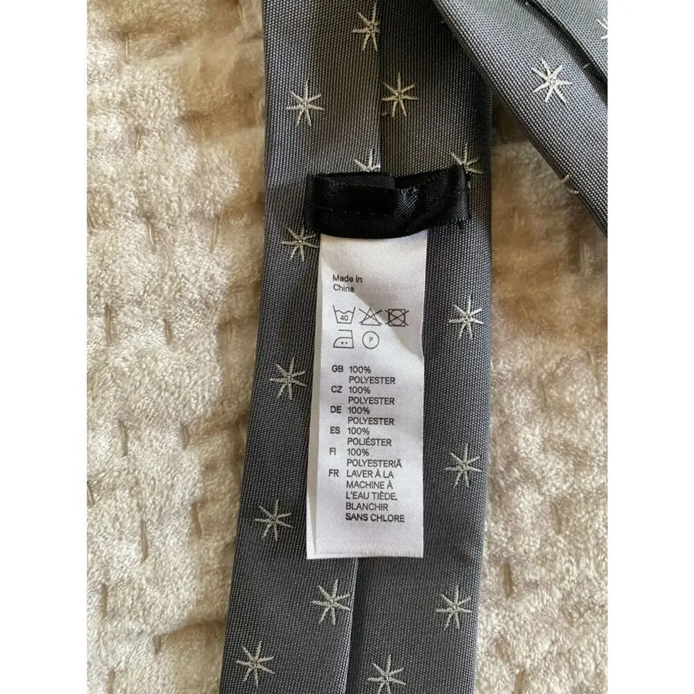 H&M Gray Star Pattern Kids Clip-On Tie